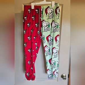 Peanuts Sleepwear Lounge Pants Christmas Special Size Small Two Toned